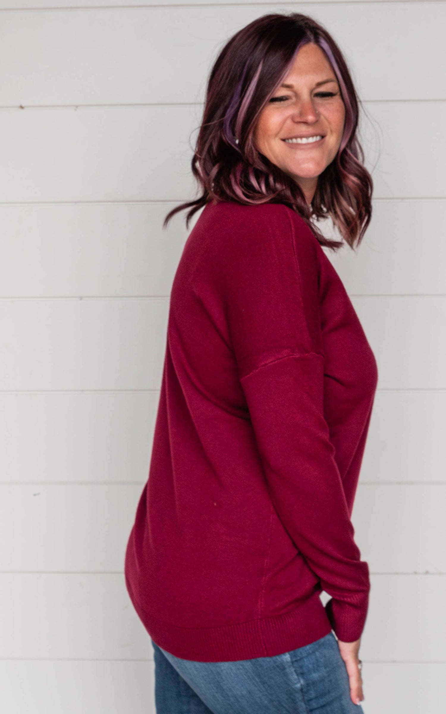 burgundy dreamer sweater