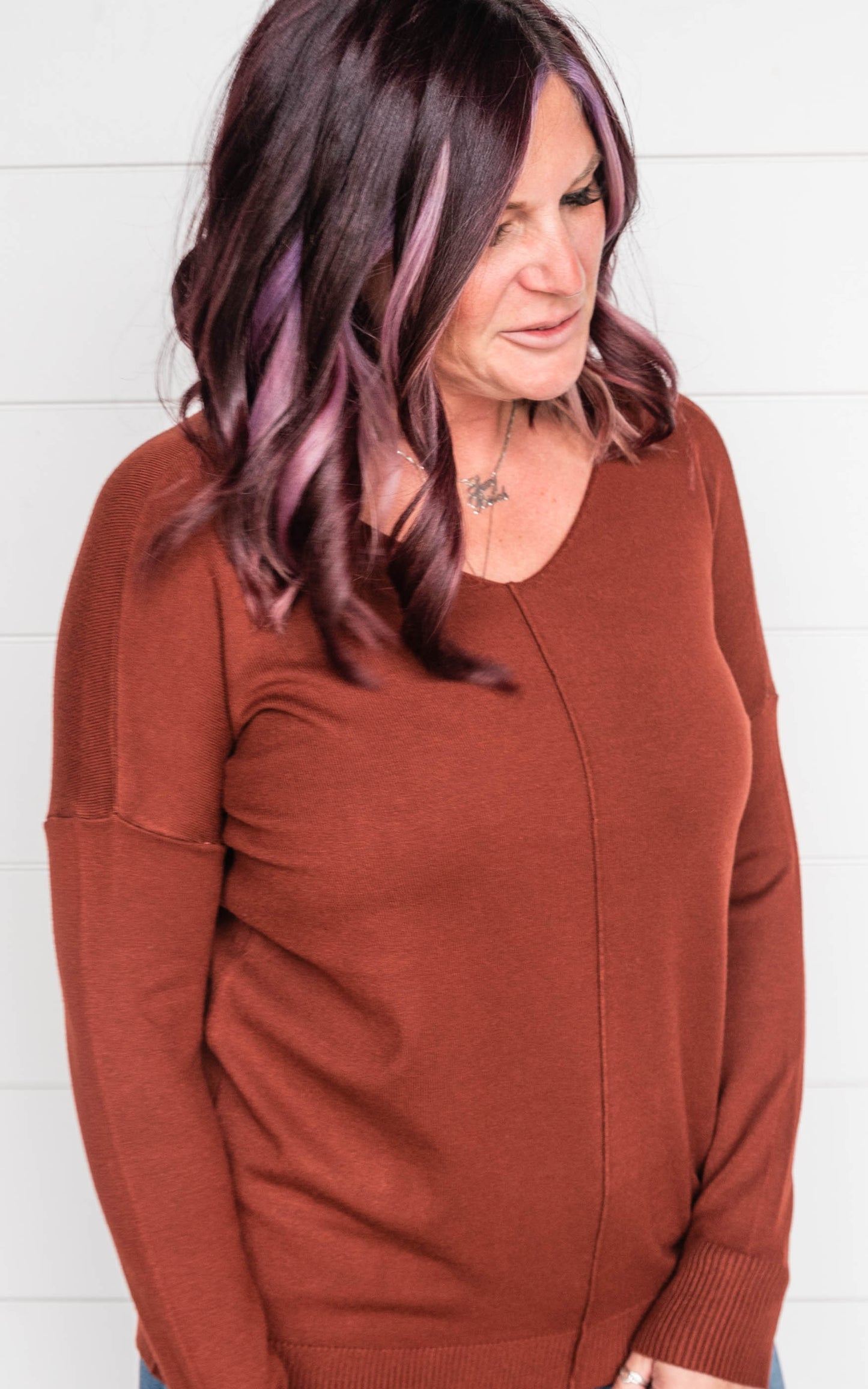 zenana rust sweater