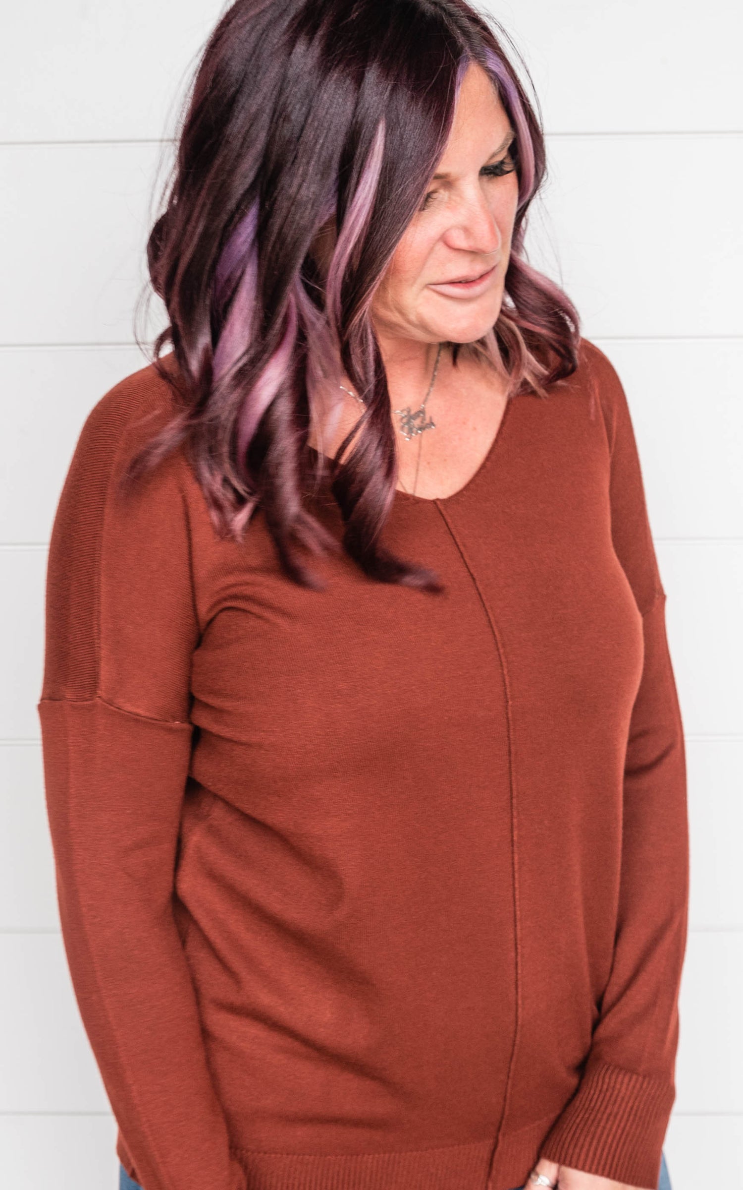 zenana rust sweater
