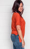 COPPER BOYFRIEND SLEEVE TOP