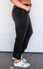 high rise black denim