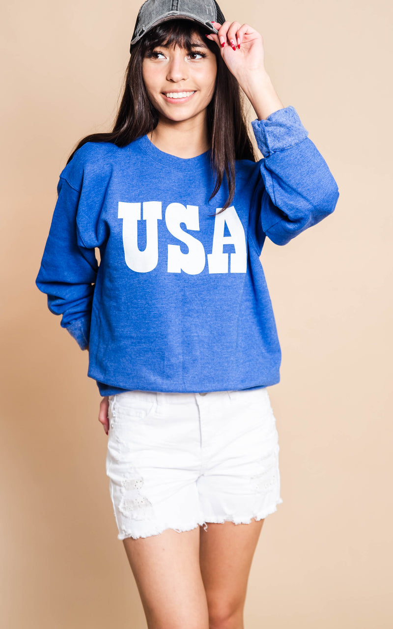 USA Sweatshirt - BAD HABIT BOUTIQUE 