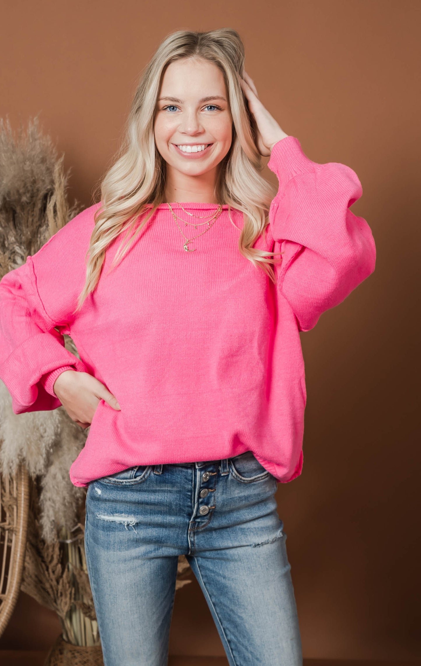 bubble sleeve sweater
