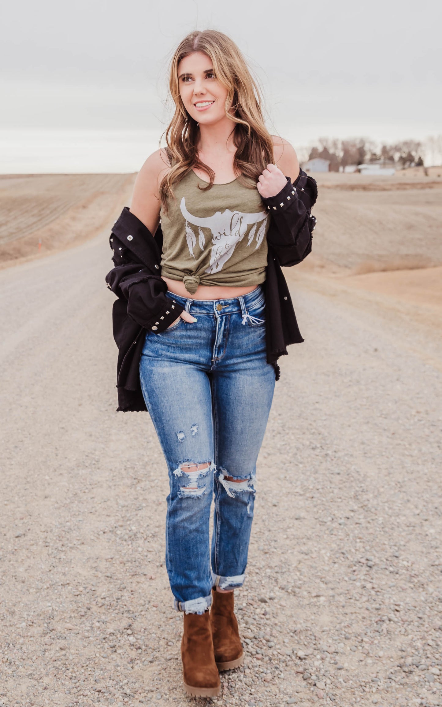 black studded oversized jacket