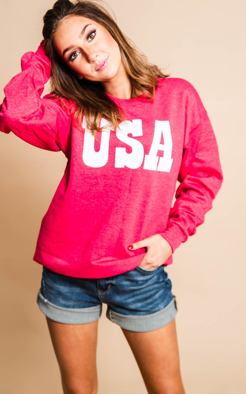 USA Sweatshirt - BAD HABIT BOUTIQUE 