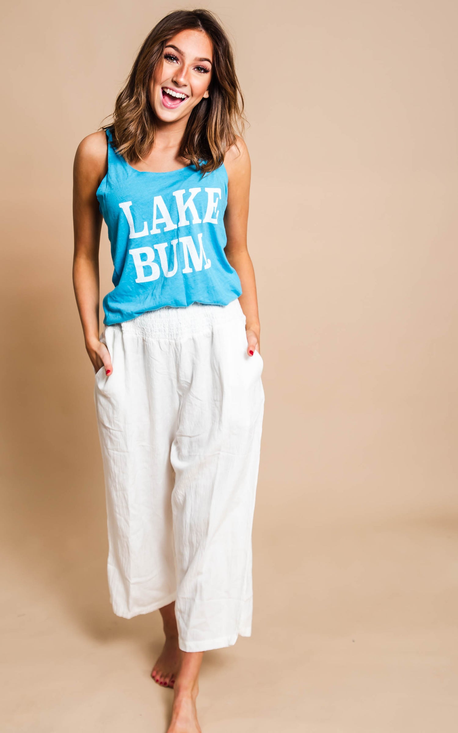 Lake Bum Racerback Tank - BAD HABIT BOUTIQUE