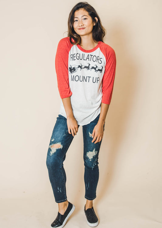 Regulators Mount Up Christmas Baseball Top - BAD HABIT BOUTIQUE