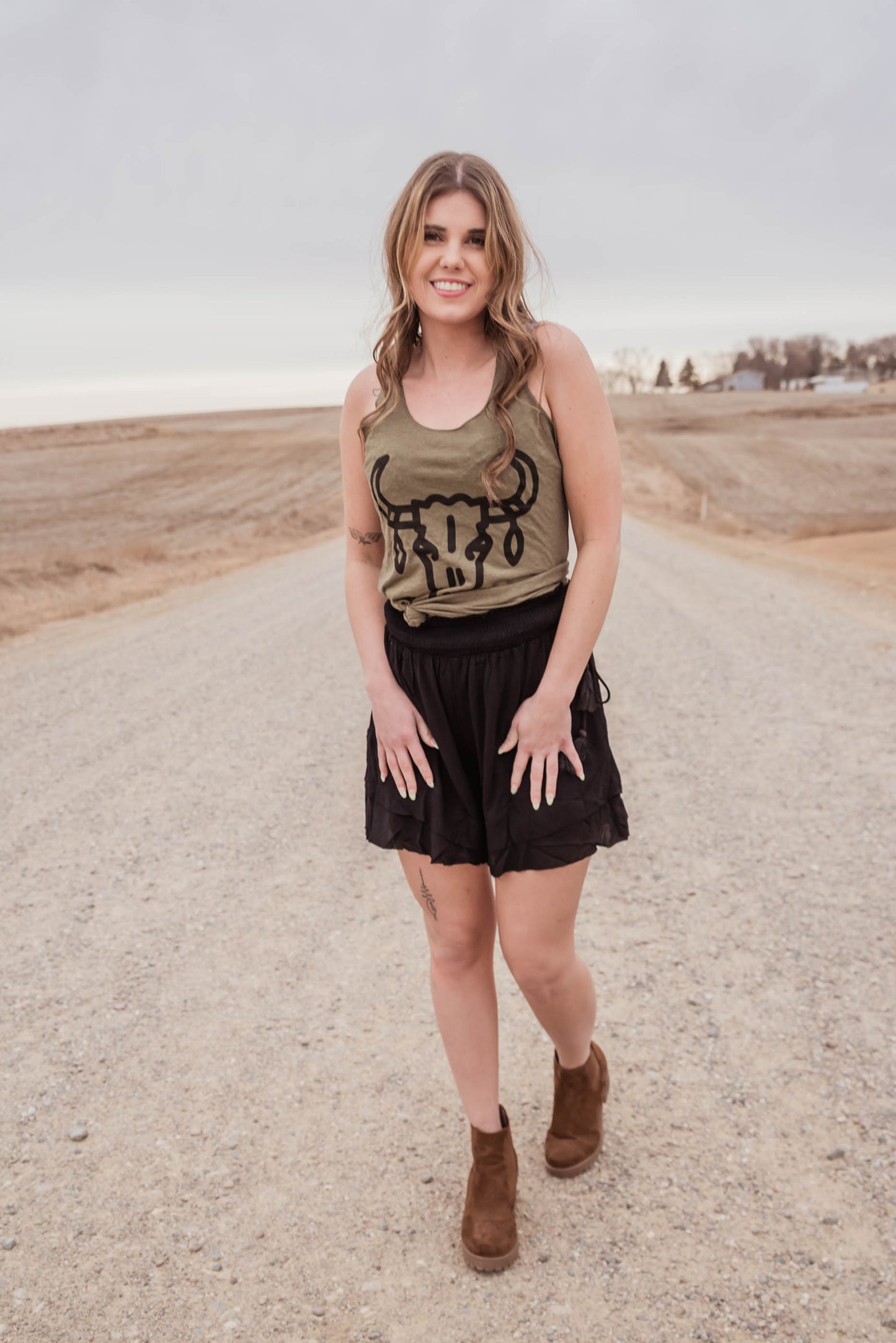 Smocked Waist Ruffle Skort - Final Sale**