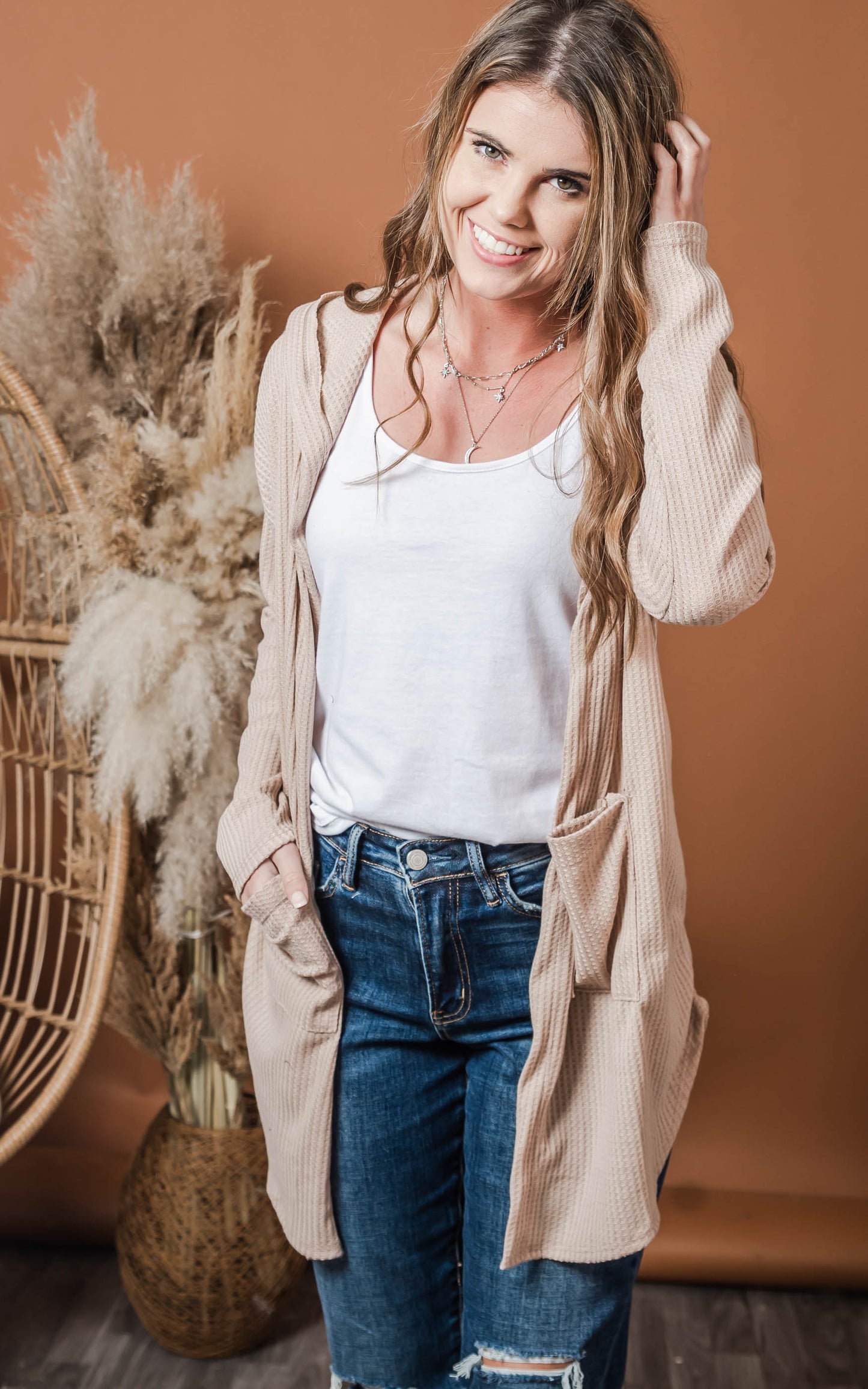 oatmeal hooded cardigan