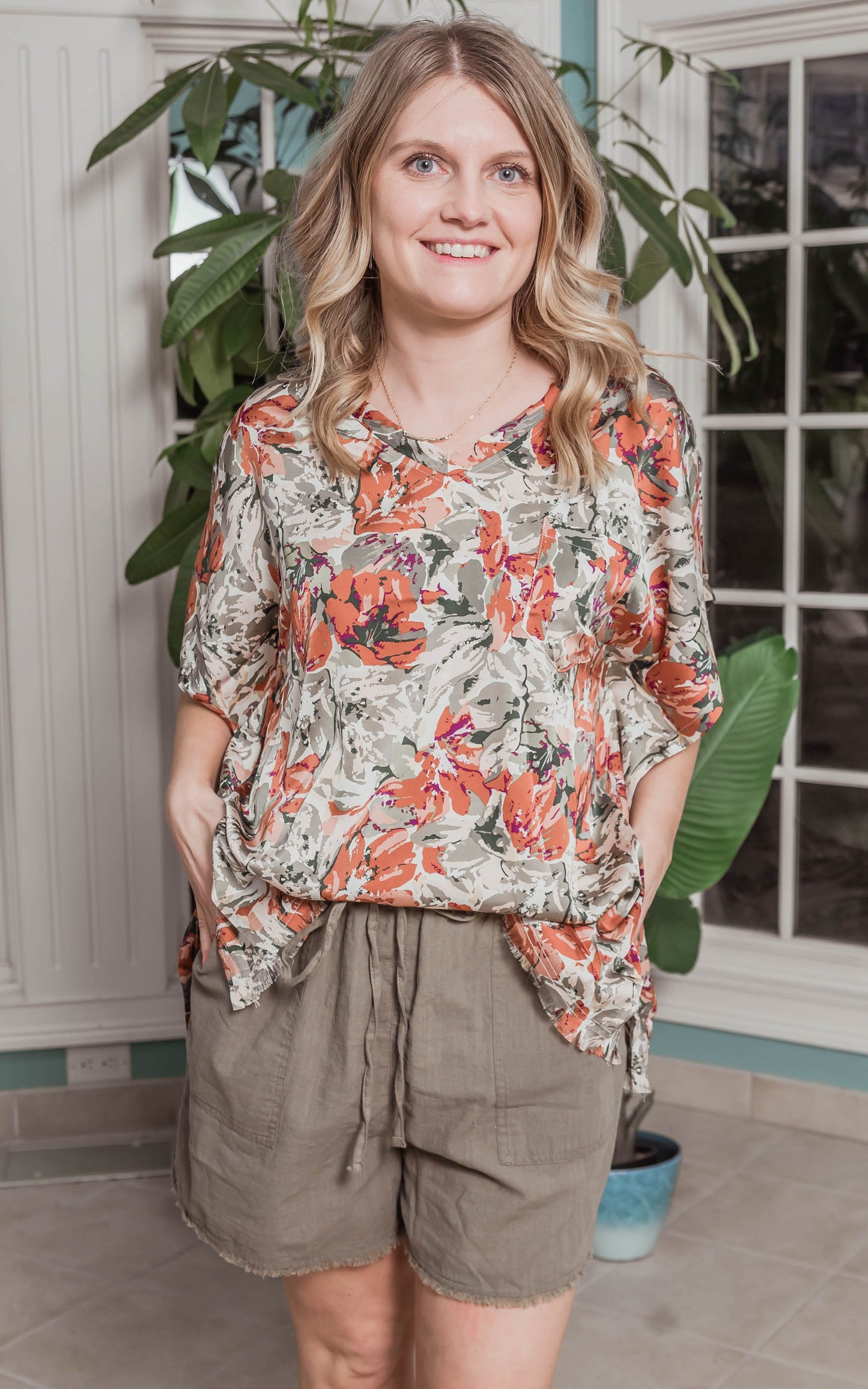 floral blouse