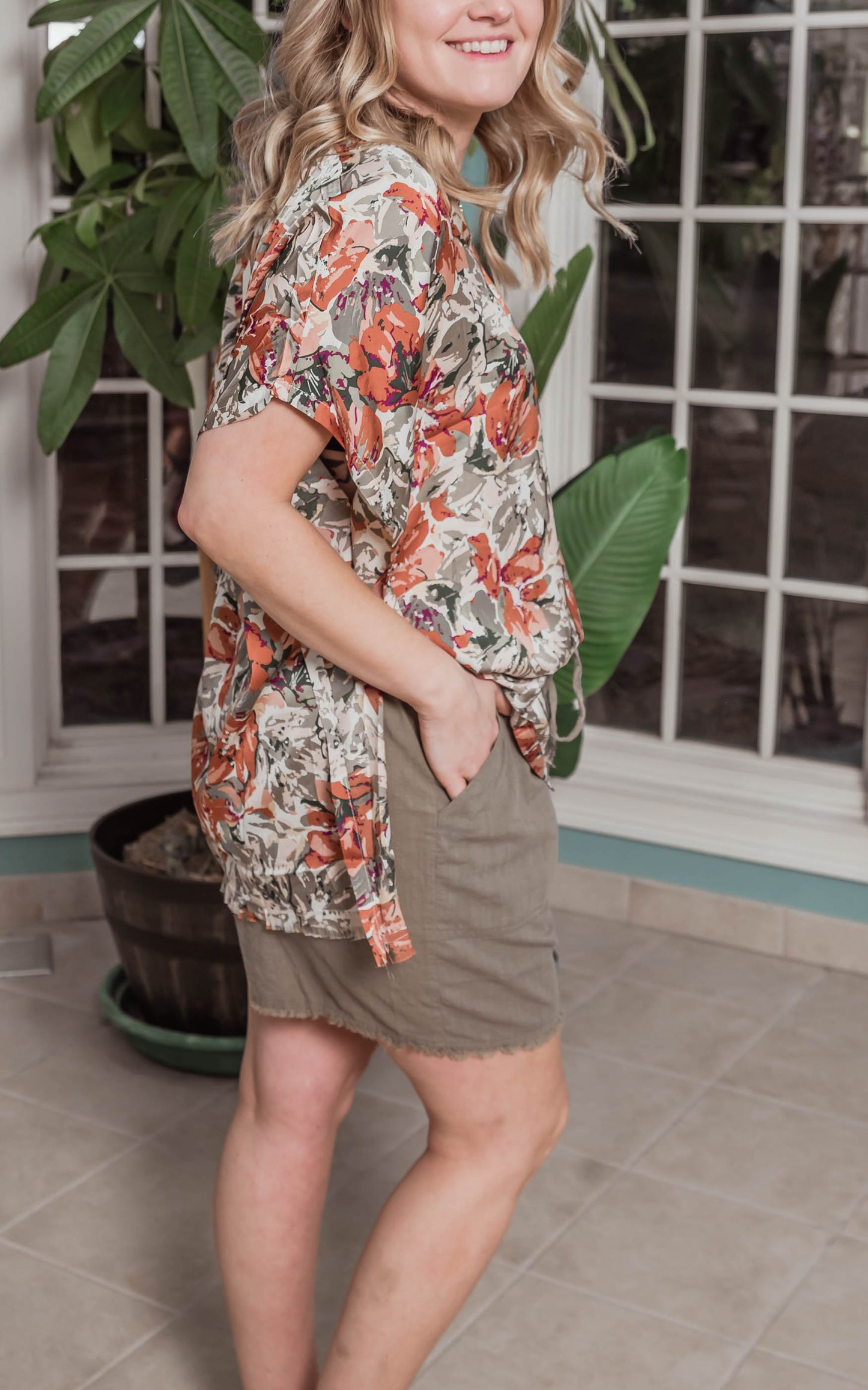 olive blouse