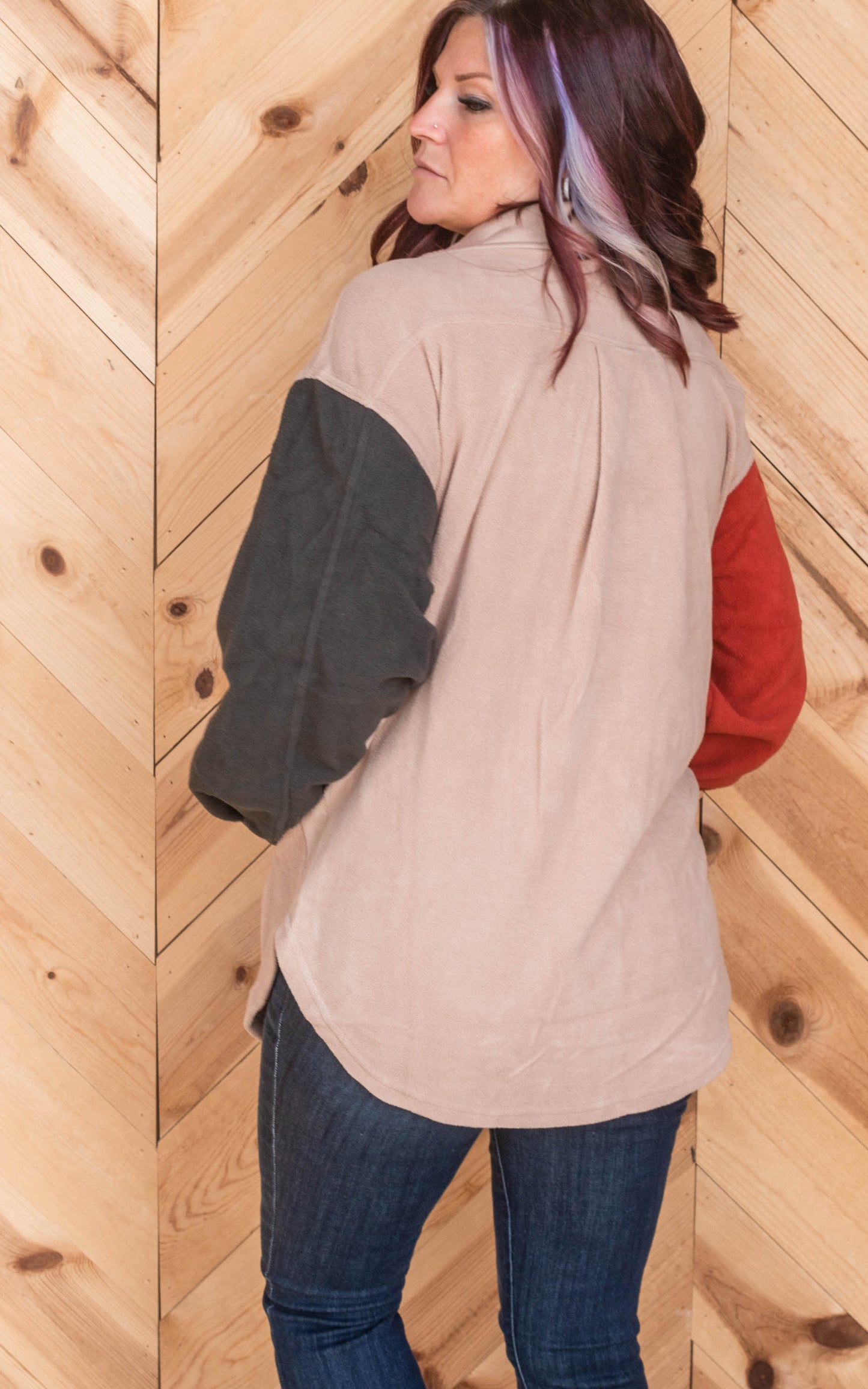 colorblock shacket