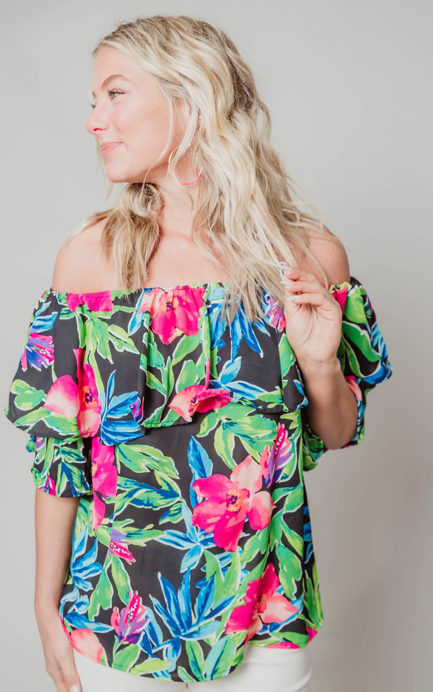black tropical top