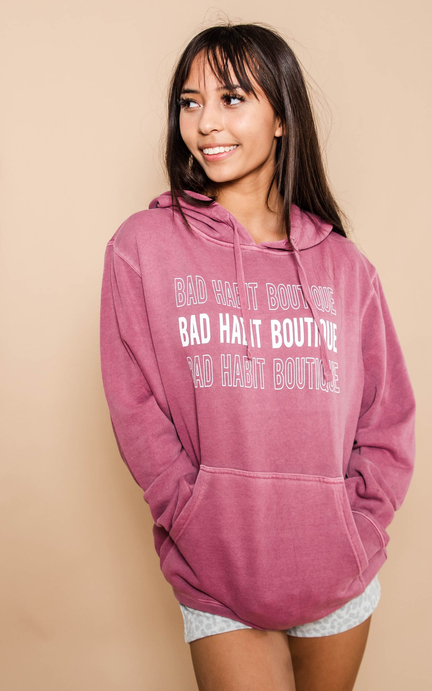 mauve hoodie