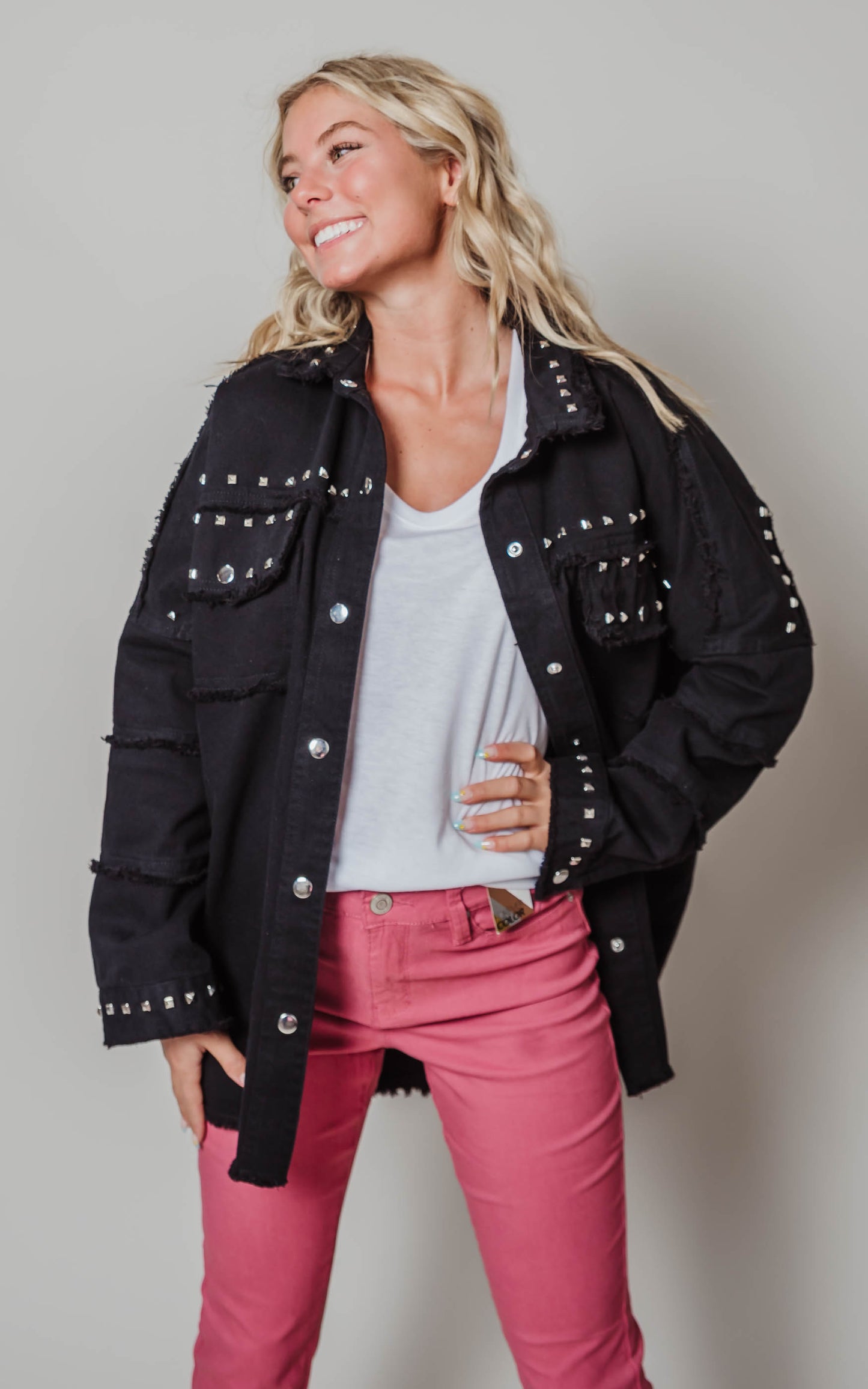 long studded shirt