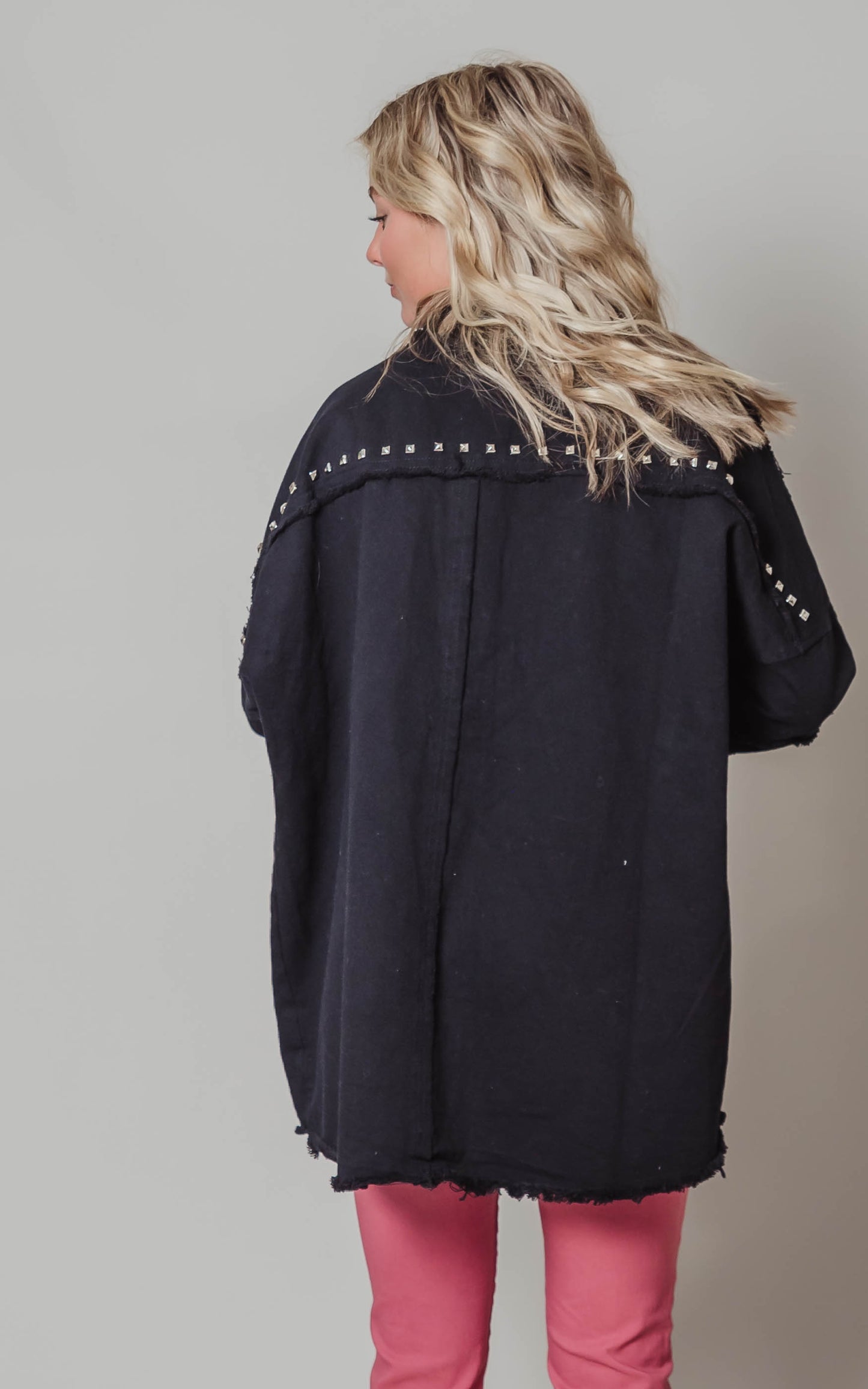 long black frayed shirt