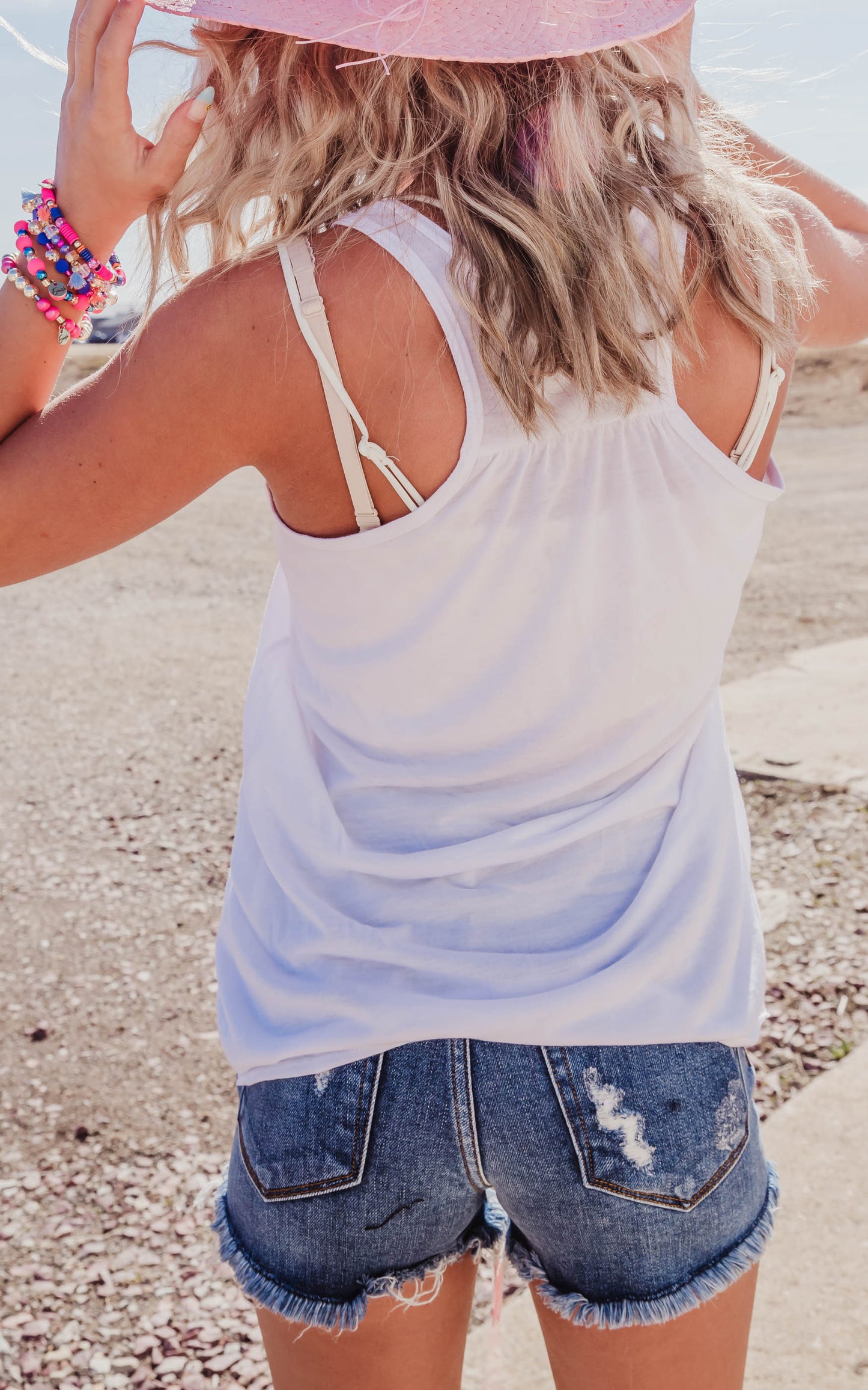 racerback white tank
