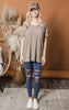 v-neck taupe top