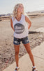 white muscle graphic tank