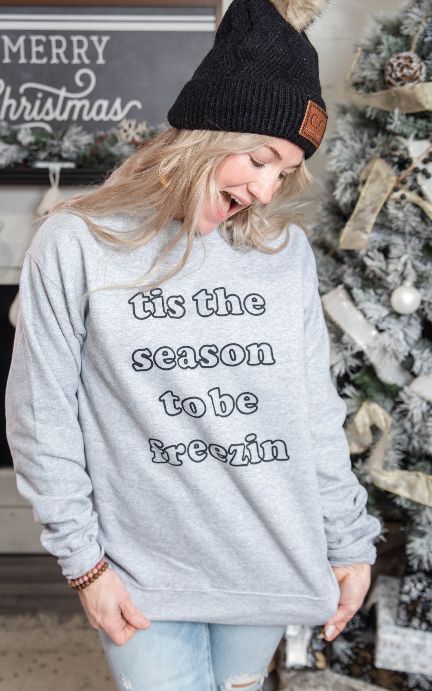 Tis the Season to Be Freezin' Crewneck Sweatshirt** - Final Sale