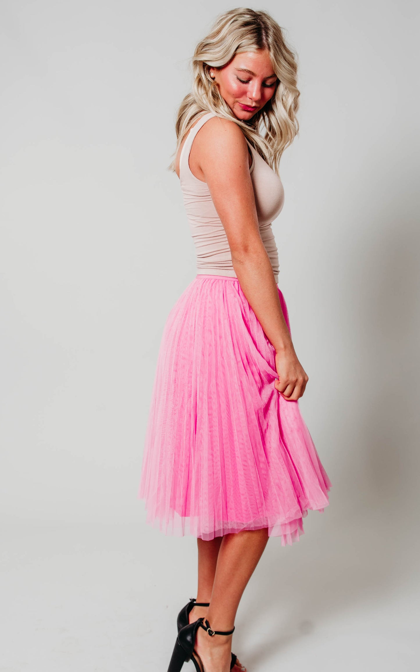 hot pink skirt