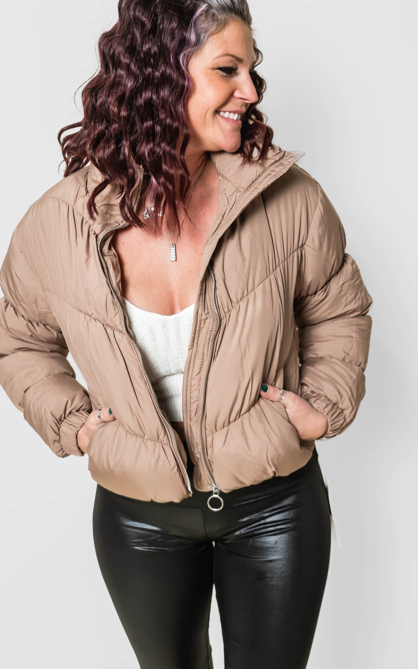 Cocoa Brown puffer jacket