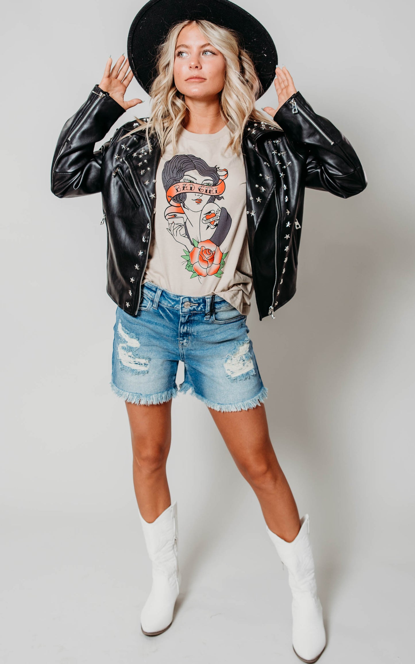 Bad Girl Unisex Tee by the Judd Hoos on American's Song Contest NBC | Tan*