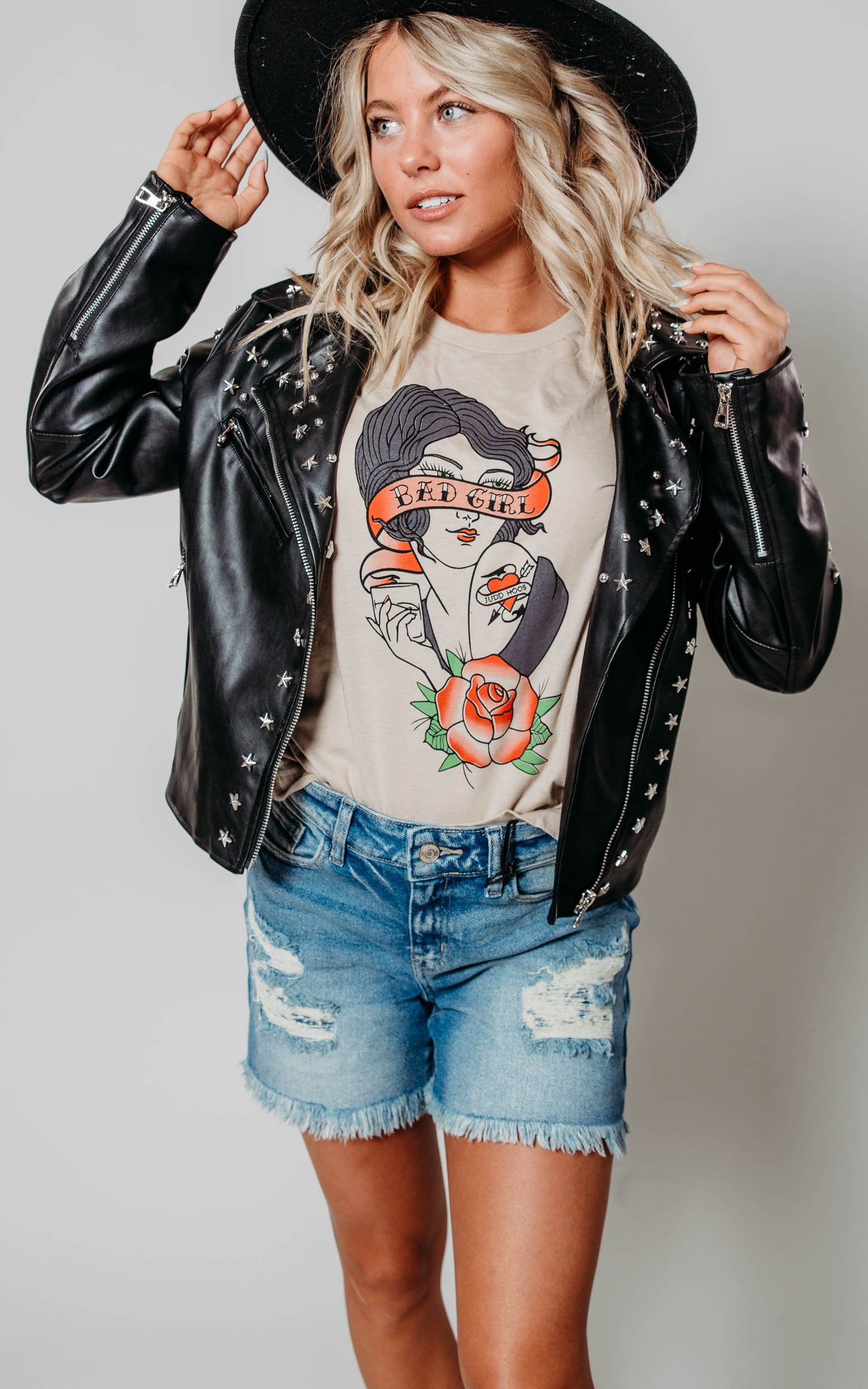 Bad Girl Unisex Tee by the Judd Hoos on American's Song Contest NBC | Tan*