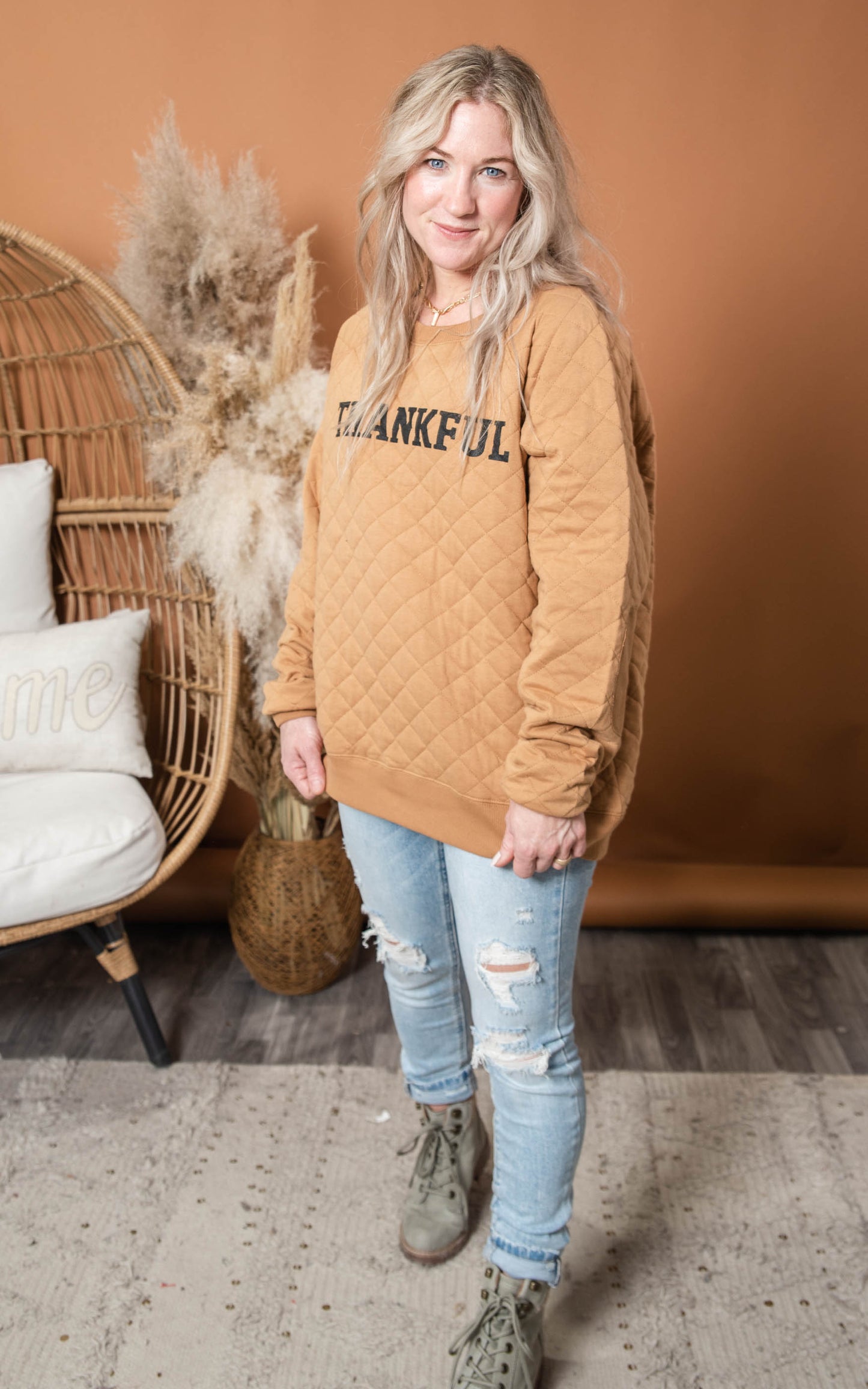carmel quilted sweater