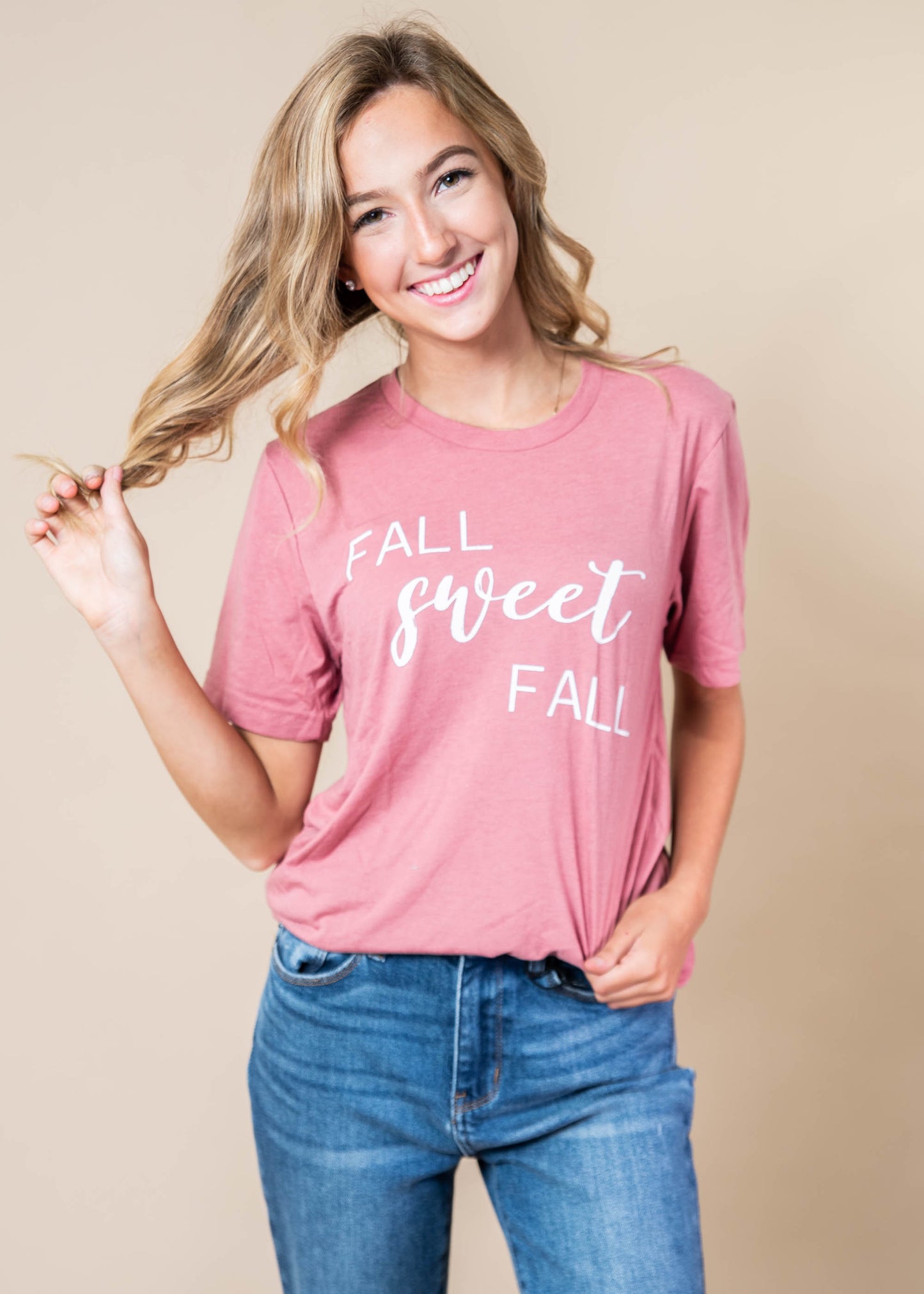 Fall Sweet Fall Tshirt - Mauve - BAD HABIT BOUTIQUE