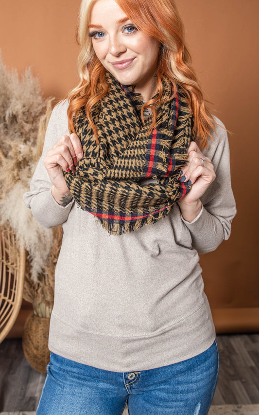 Houndstooth Infinity Scarf**