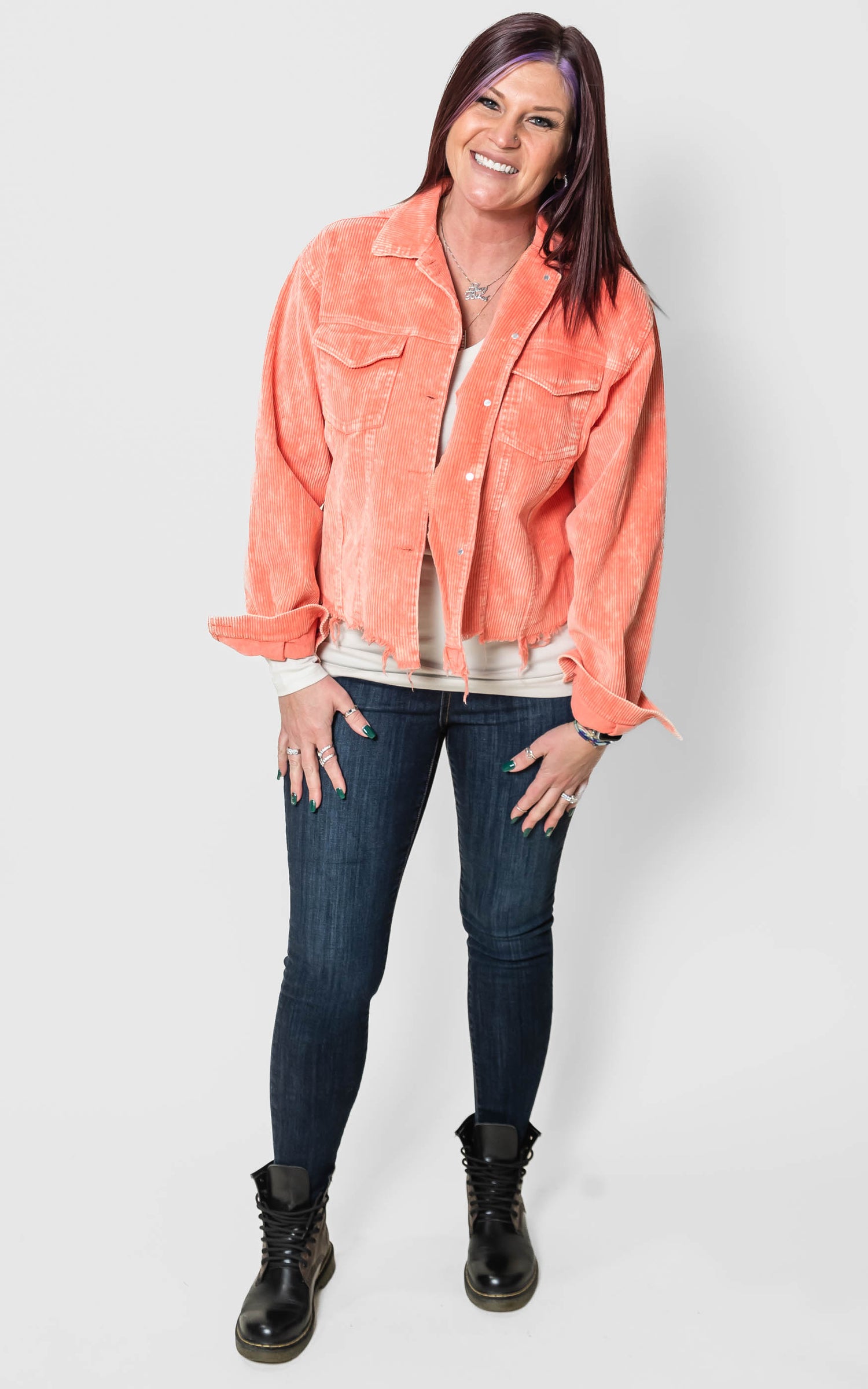 neon orange jacket