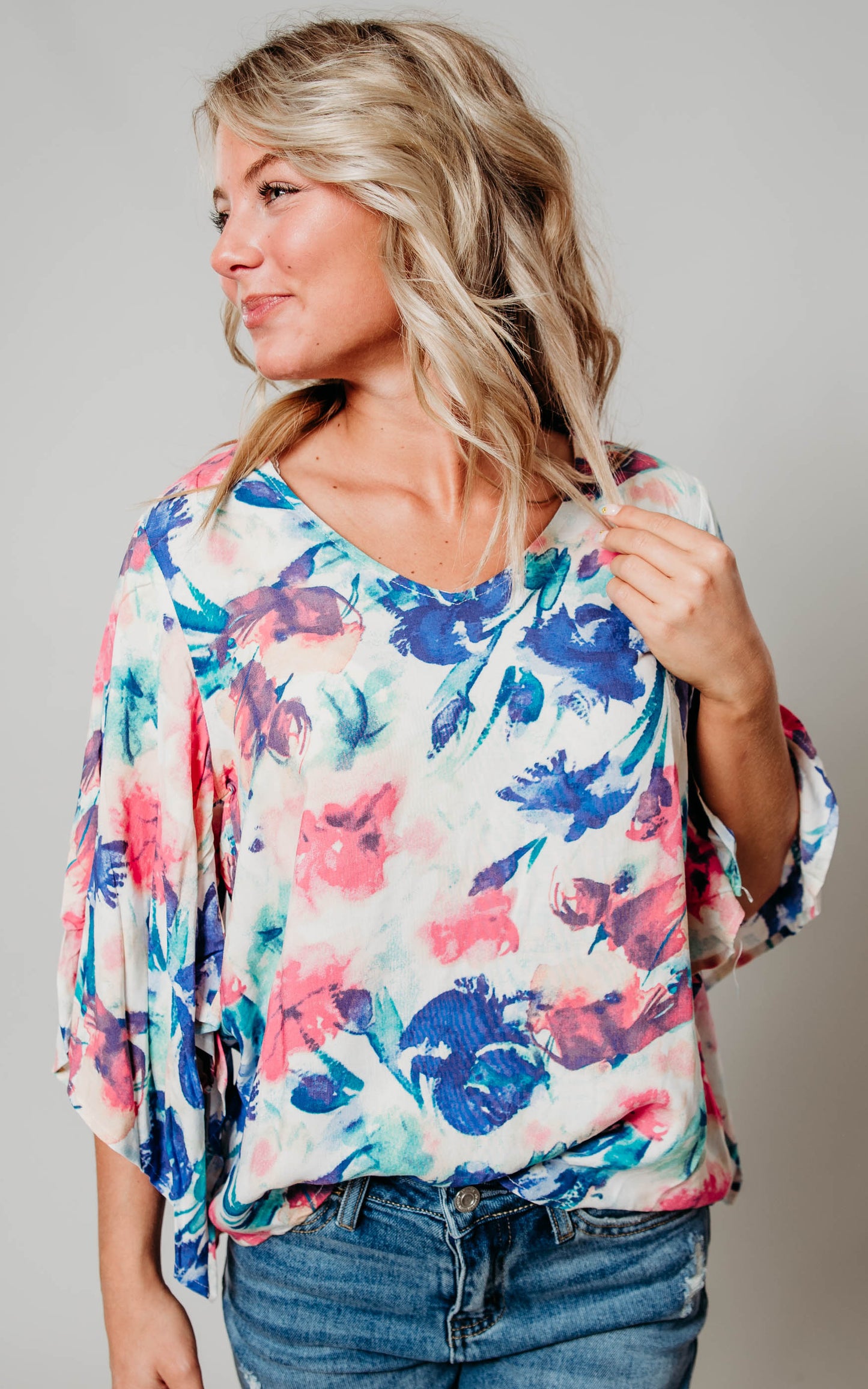 dolman floral blouse