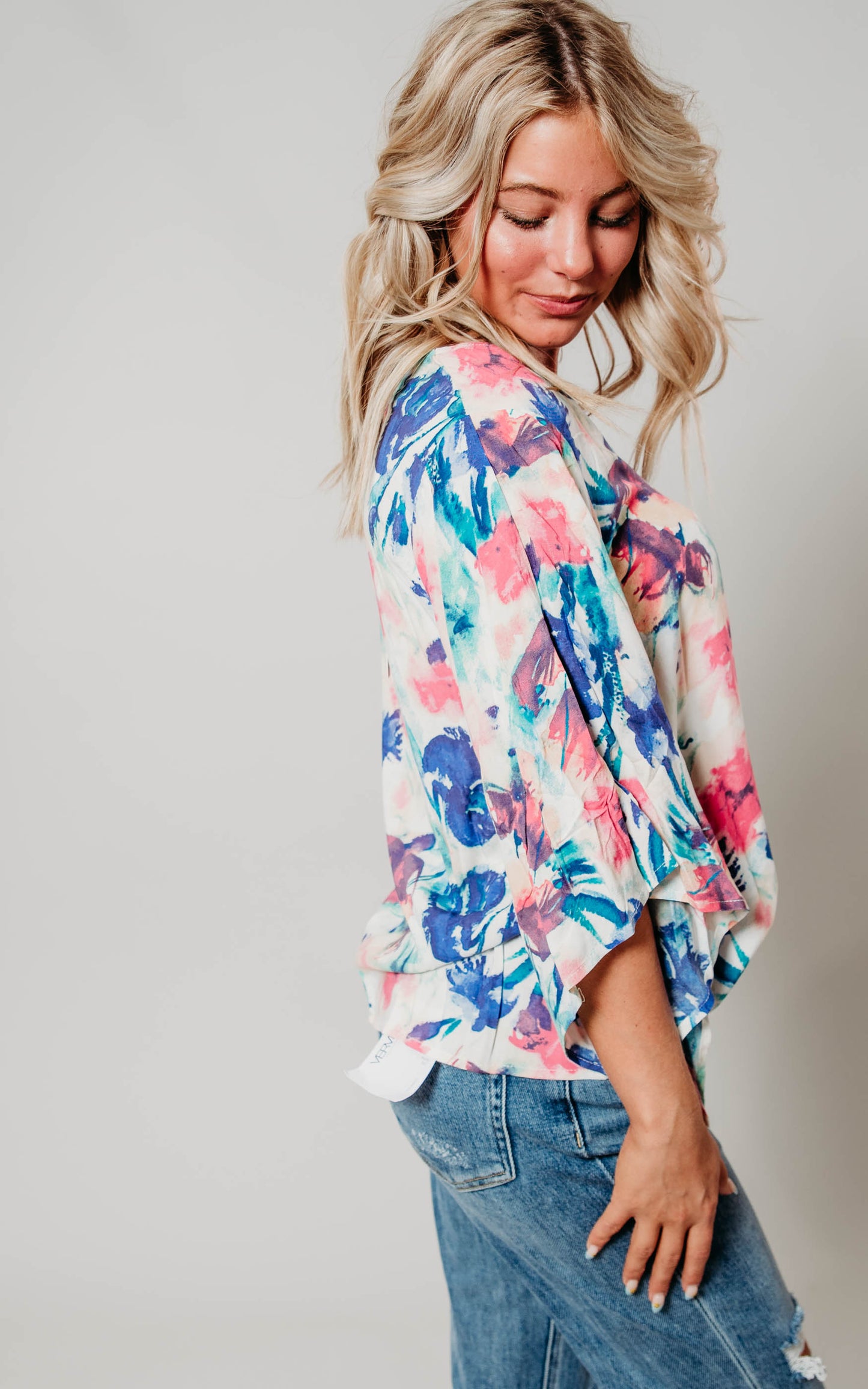 womens ruffle floral blouse