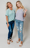 textured v-neck top