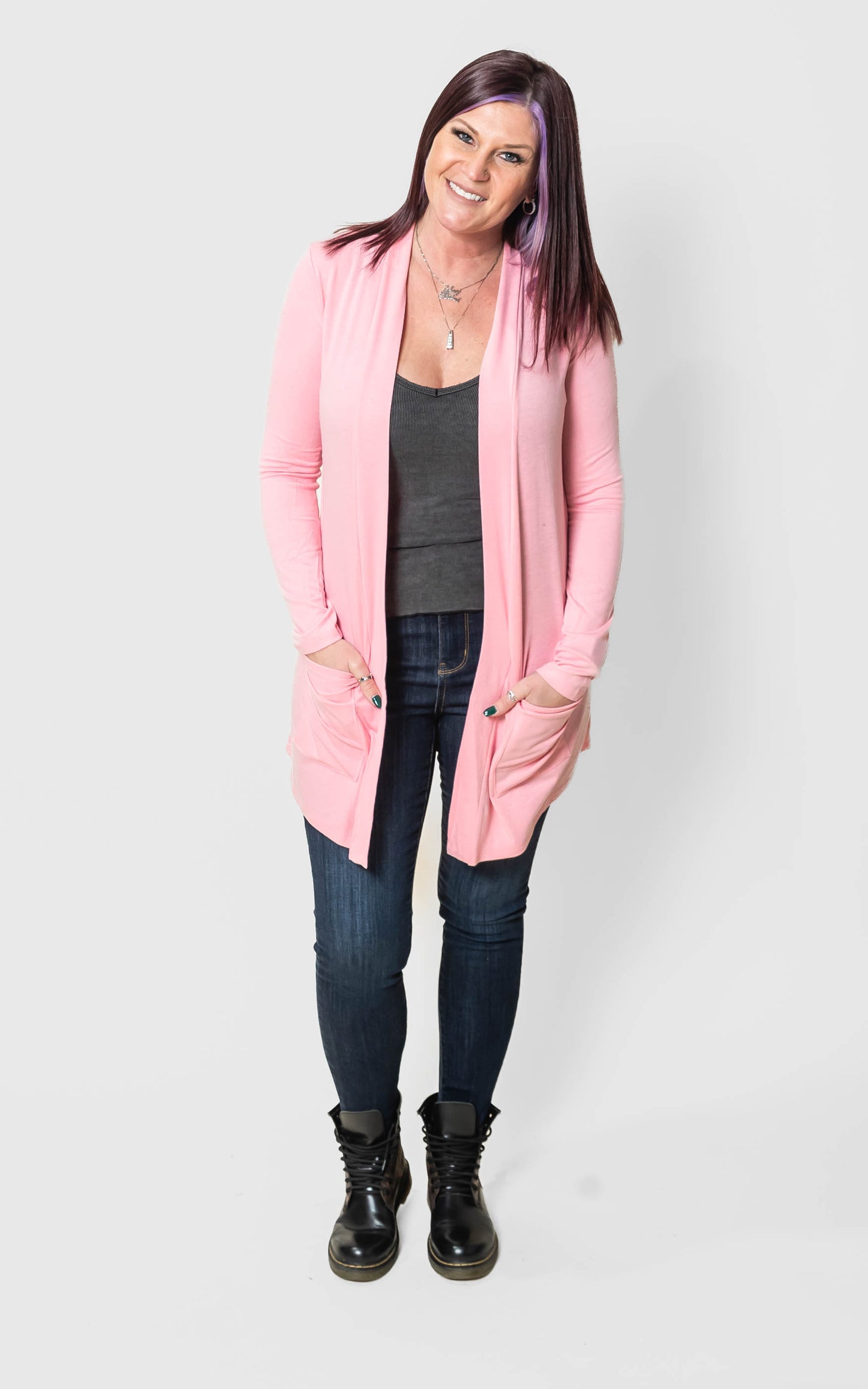 Pink Slouchy Cardigan