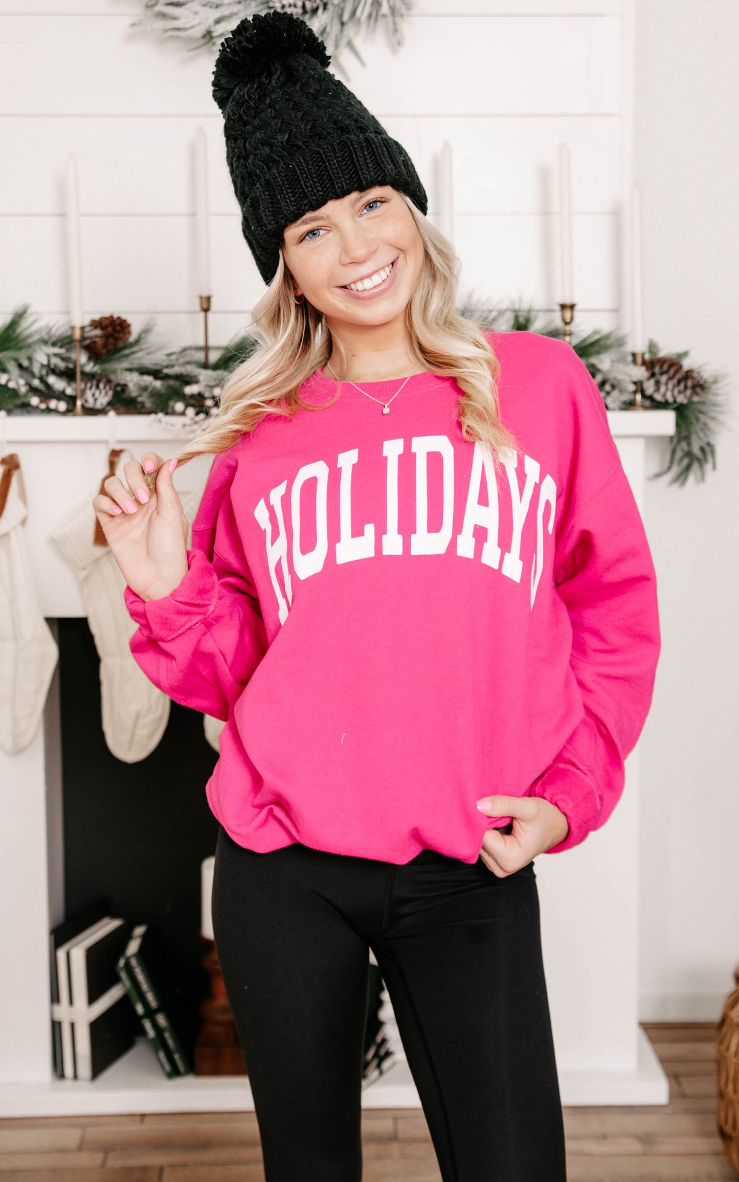 pink sweatshirt holiday