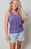 purple racerback tank top