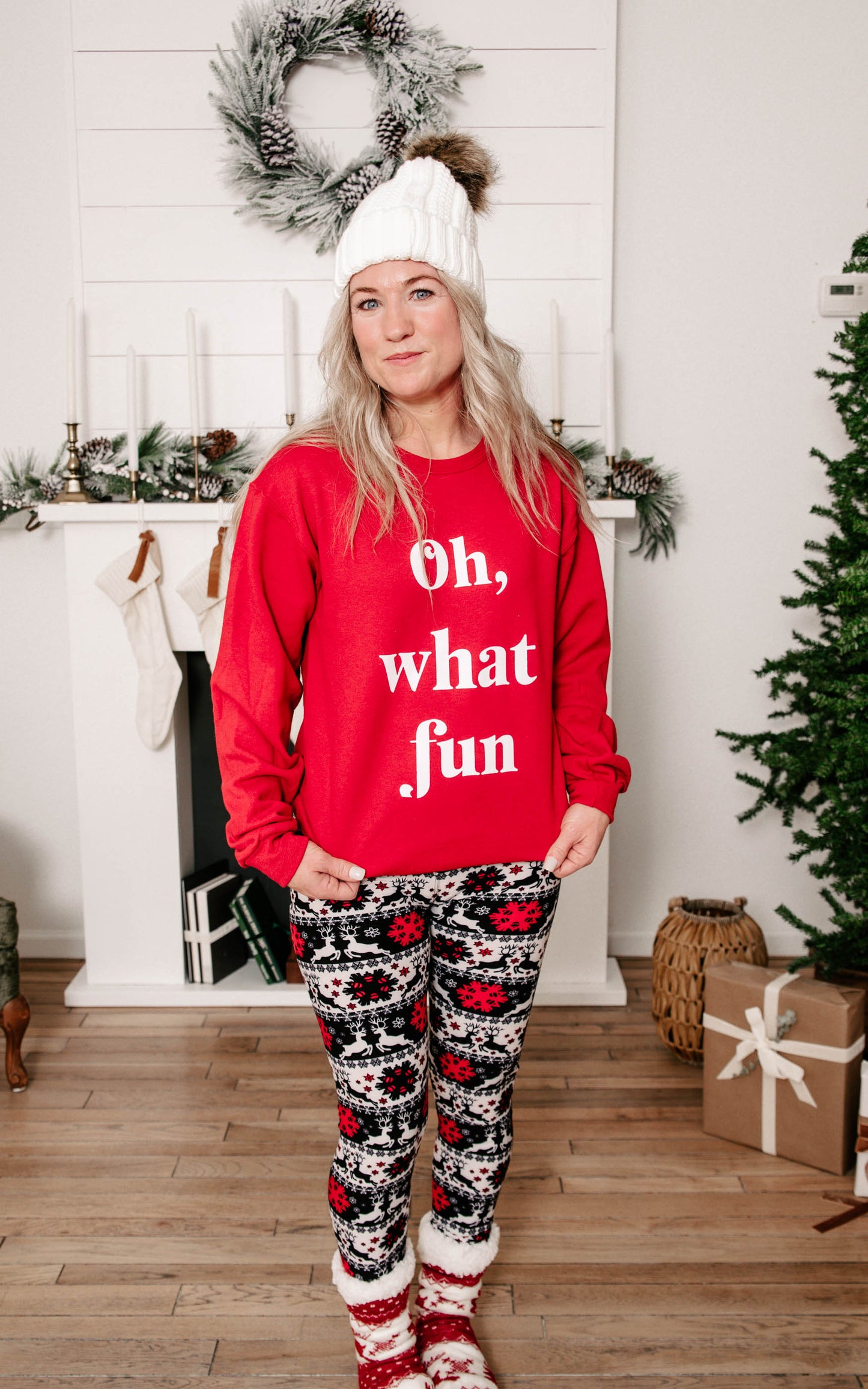 red jingle bells sweatshirt