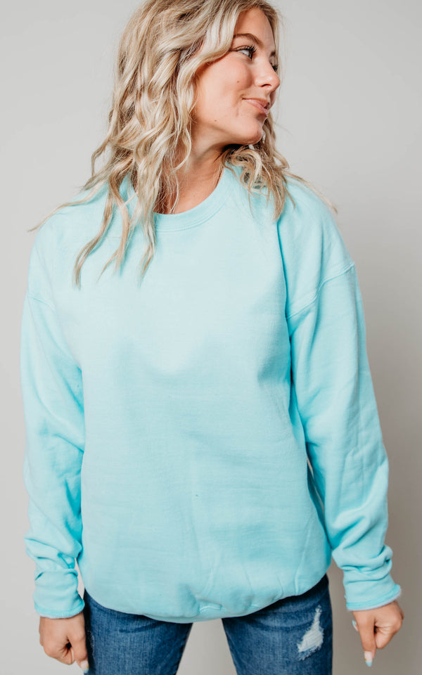 blue fleece sweatshirt 