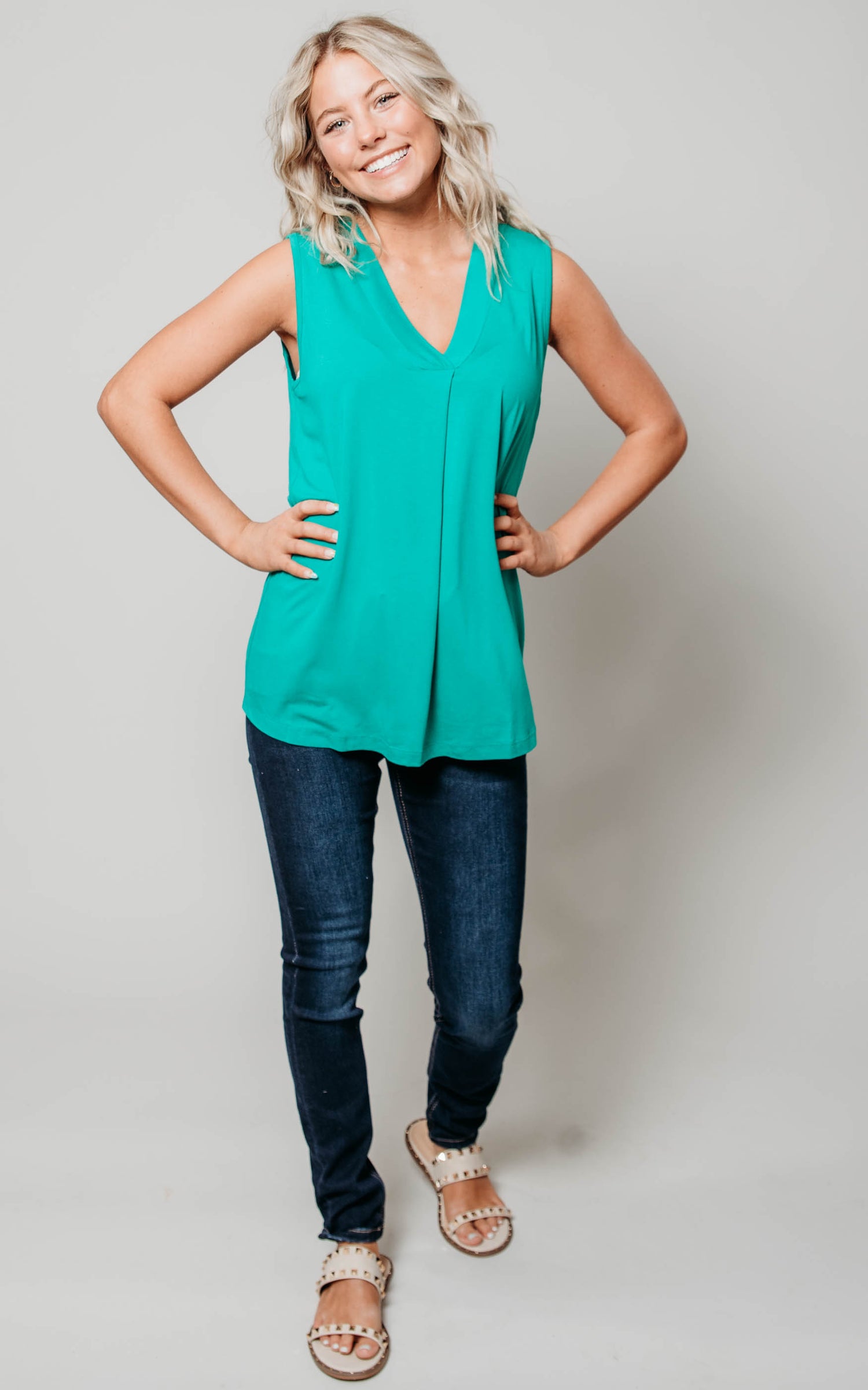 mint green tank top