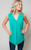 green v-neck tank blouse