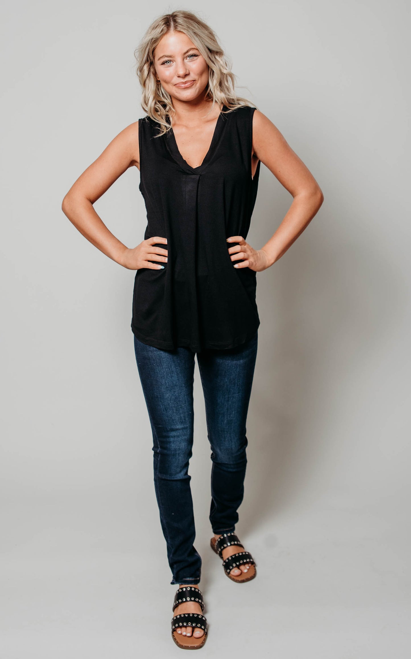black tank top