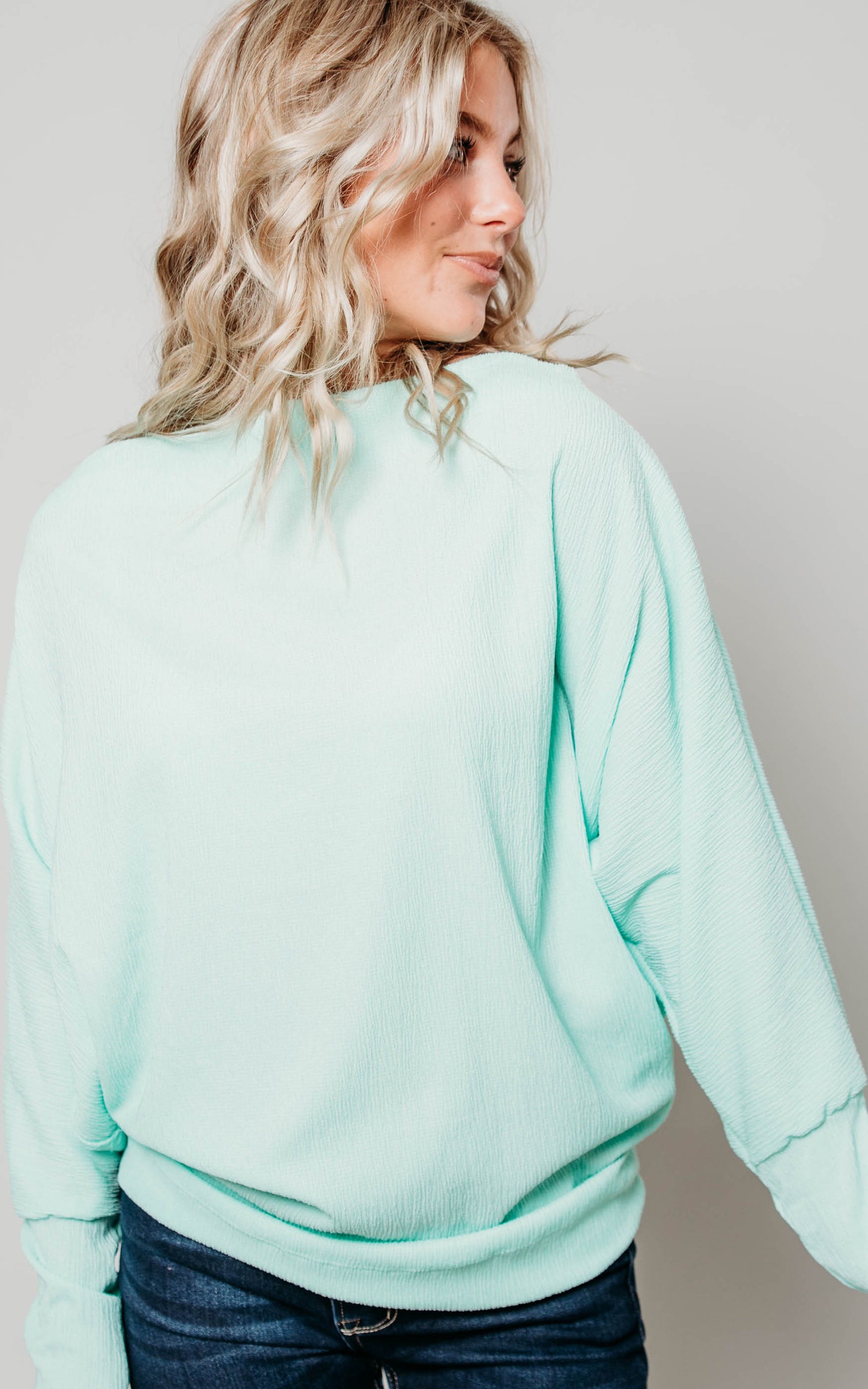 mint crinkle dolman
