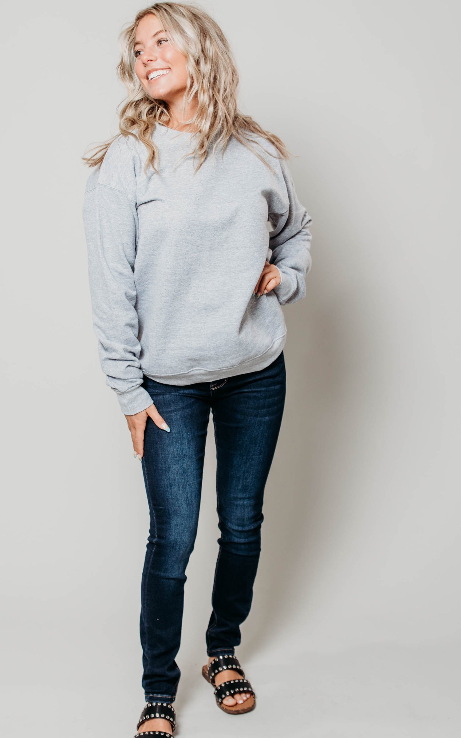 heather grey sweatshirt