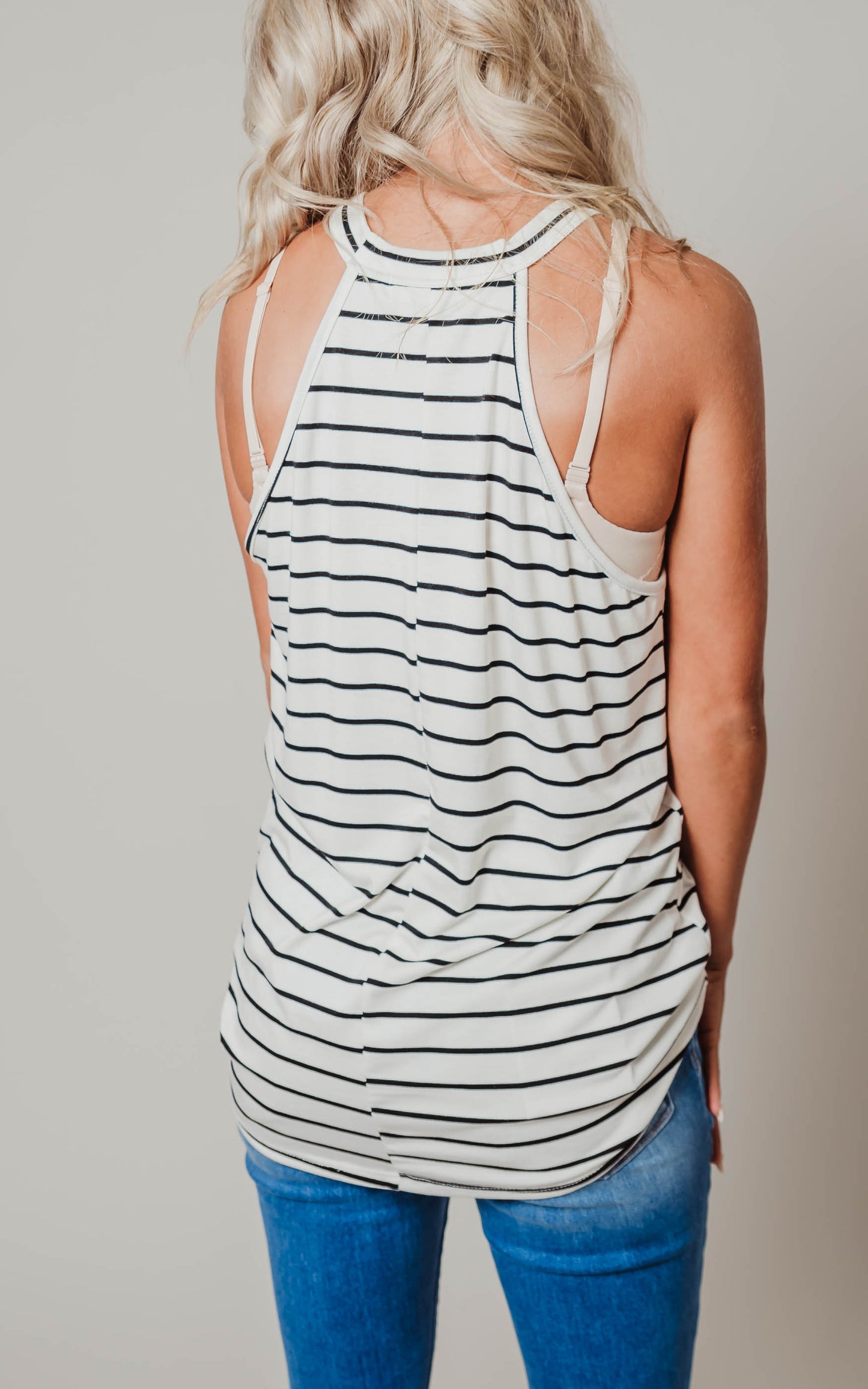 striped halter tank top