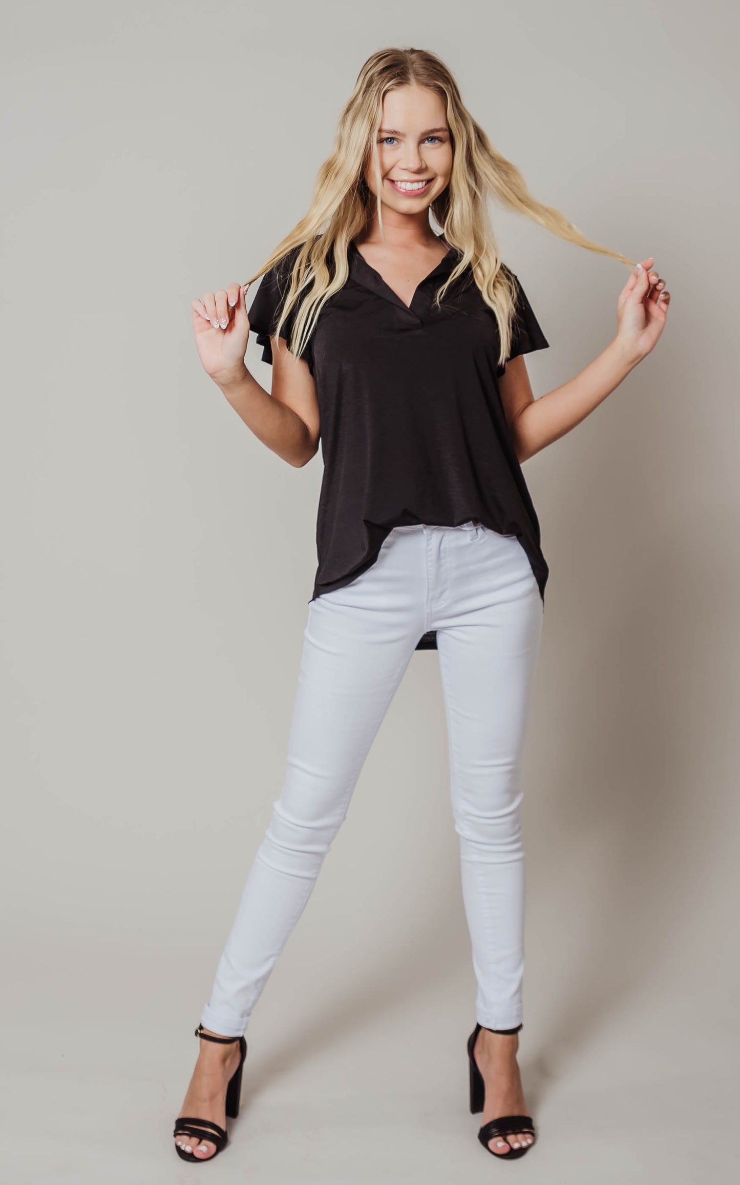 black short sleeve top