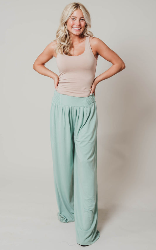 zenana mint wide leg pants