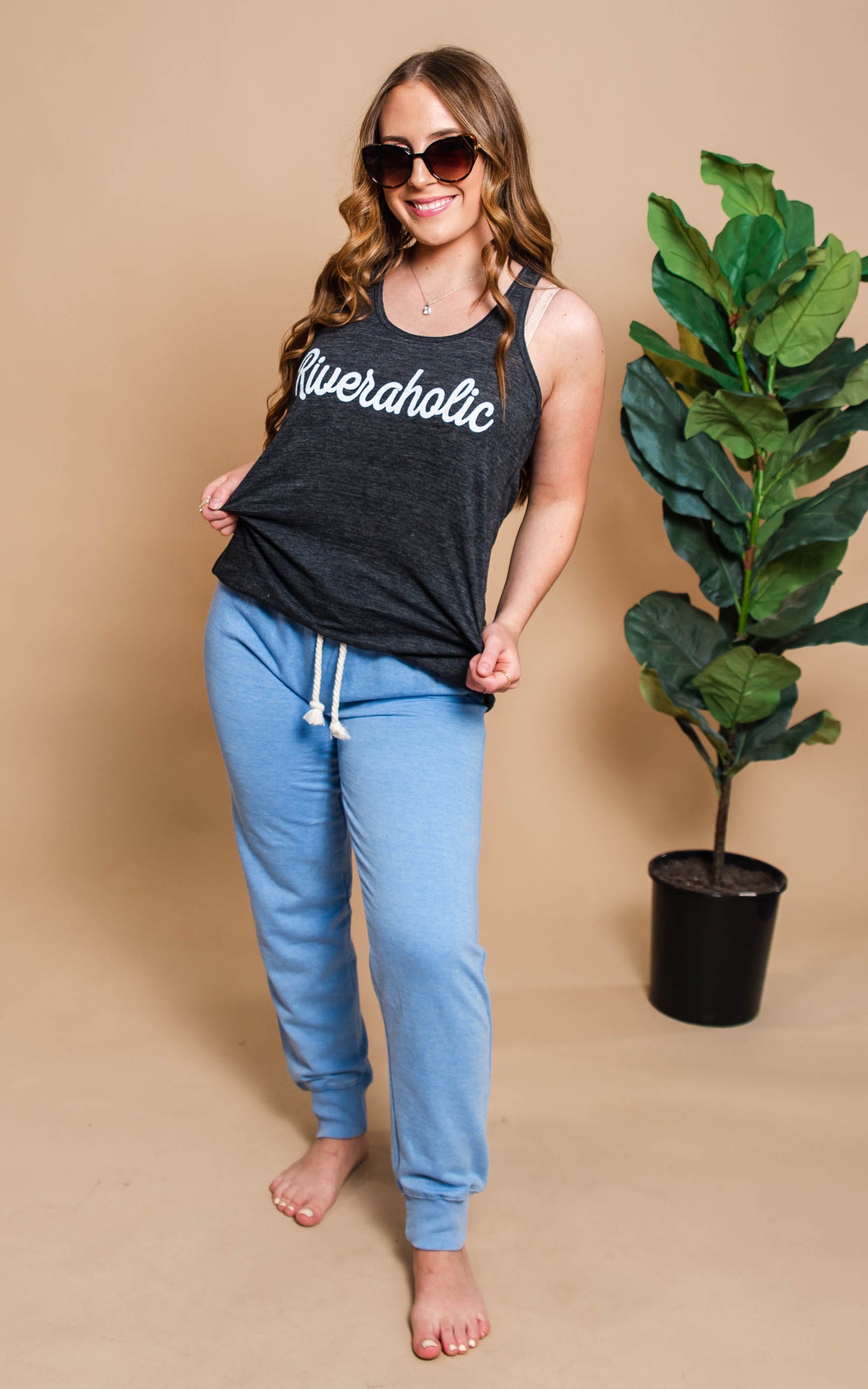 riveraholic charcoal tank top