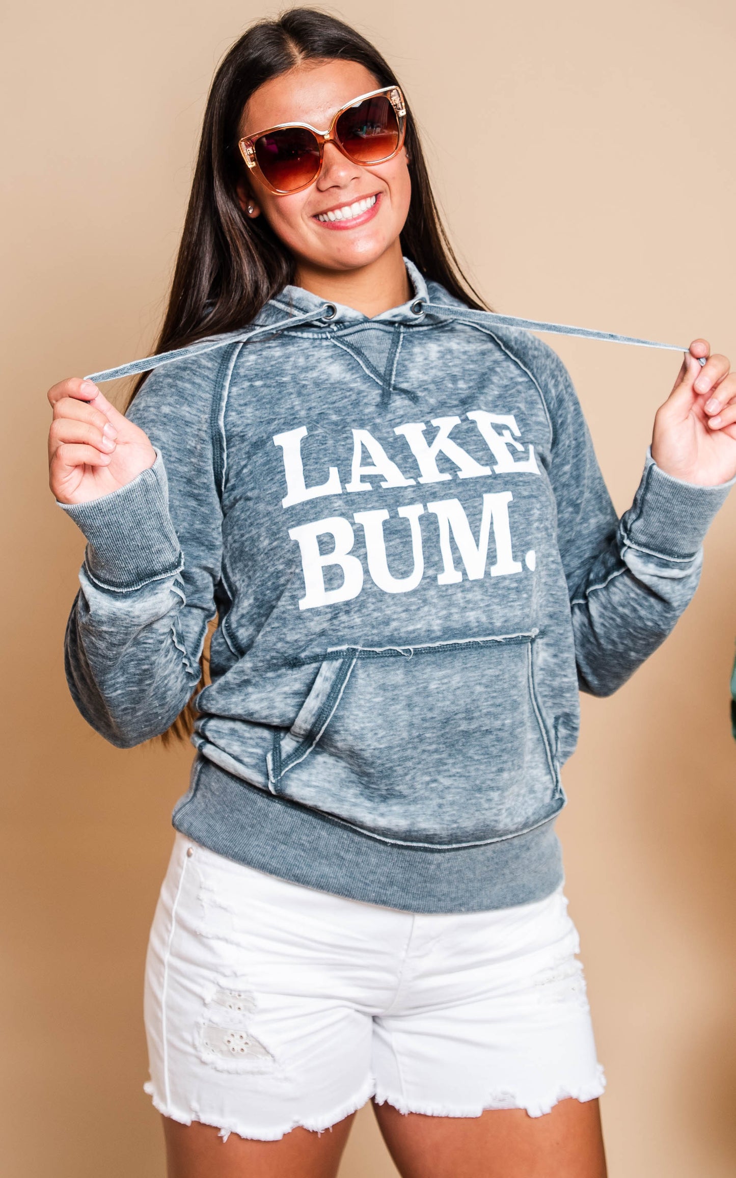 Lake Bum Hoodie || Vintage Navy - BAD HABIT BOUTIQUE